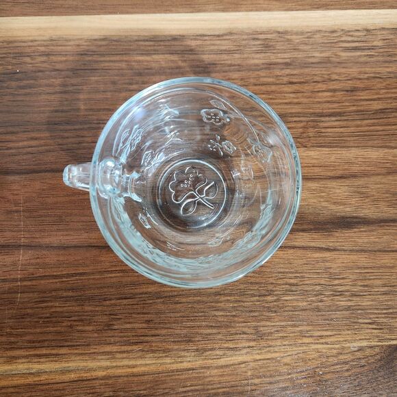 Savannah Vintage Anchor Hocking Flower Clear Glass Punch Tea Cups Mugs Set Of 6 - Picture 4 of 7